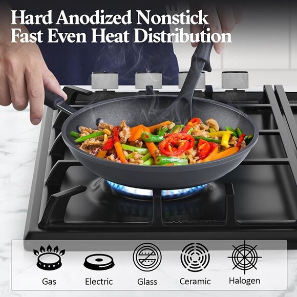 NEW Nonstick Professional Hard Anodized Cookware Sets - Picture 4 of 8